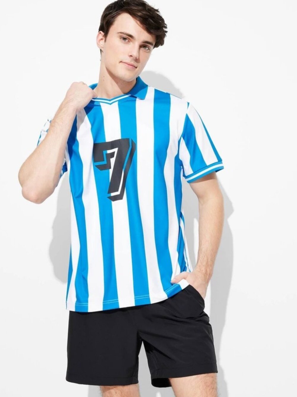 2/$18 💥🆕 Original Use Blue/White Striped Soccer V-Neck Jersey | X-Large | 7231